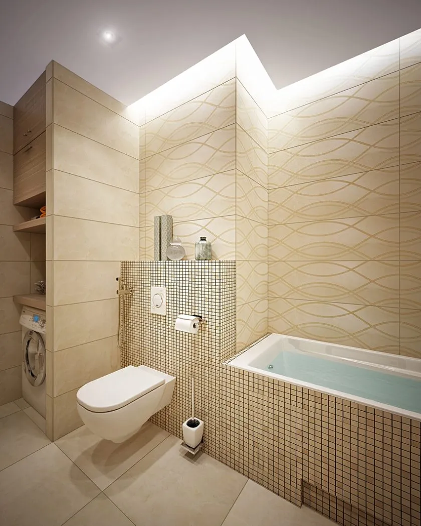 Дизайн ванной комнаты бежевого цвета: 120+ реальных фото примеров