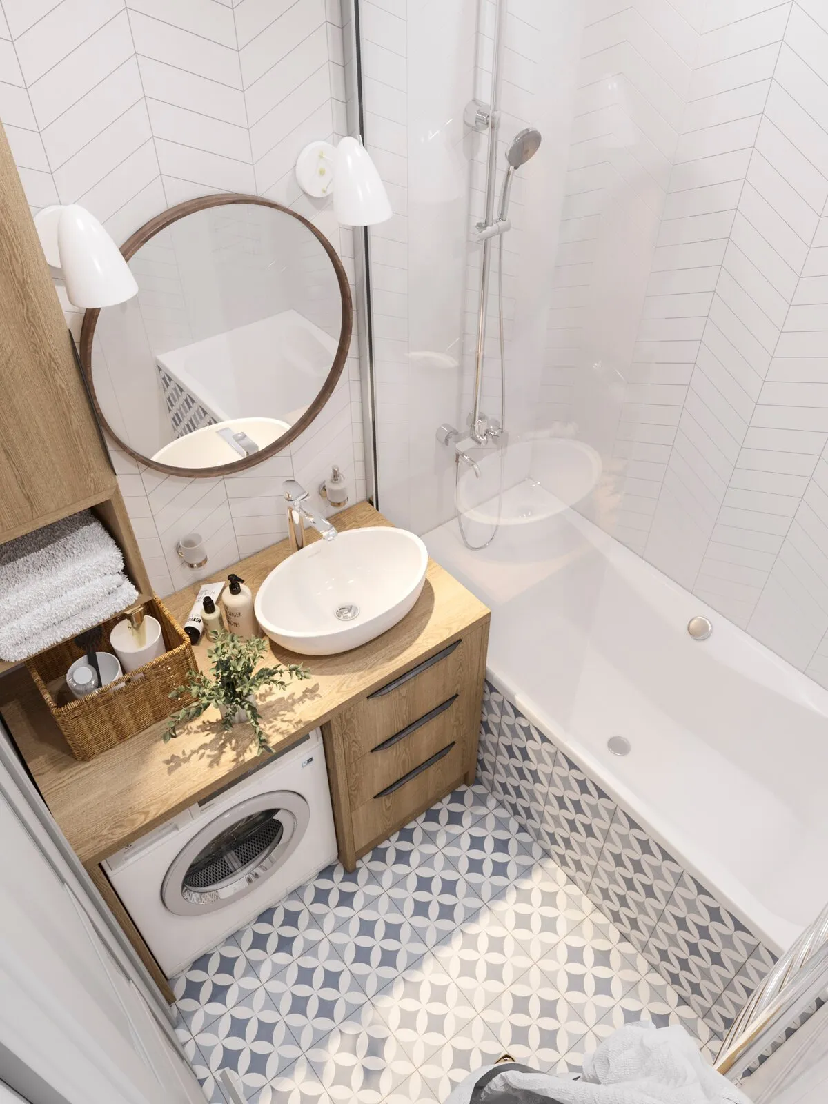 Дизайн маленькой ванной комнаты (100 фото)