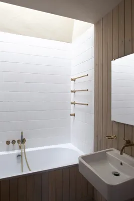 Дизайн ванной комнаты с сайдингом - 67 фото