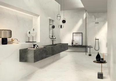 Ванные комнаты с мраморной плиткой и душевой кабиной –135 лучших фото-идей  дизайна интерьера ванной | Houzz Россия