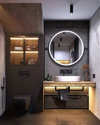 Стиль лофт в интерьере ванной комнаты: 35 фото дизайнов