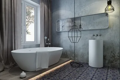 Ванная в стиле лофт: дизайн и фото интерьеров