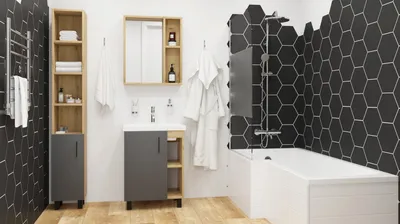 Контрастный лофт в ванной комнате – готовое решение в интернет-магазине  Леруа Мерлен Москва