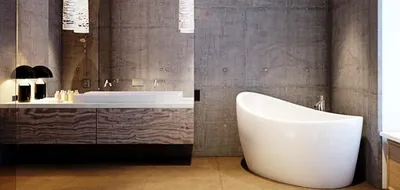 Дизайн и интерьер ванной комнаты и туалета в стиле Лофт, фото
