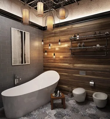 Ванная комната дизайн лофт - 59 фото