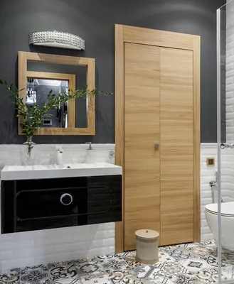 Дверь в ванную комнату: фото и идеи нестандартной двери в ванную и туалет |  Houzz Россия