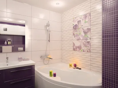 Дизайн плитки в маленькой ванной комнате фото » Картинки и фотографии  дизайна квартир, домов, коттеджей