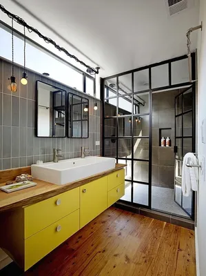 20 интерьеров ванной комнаты в индустриальном стиле