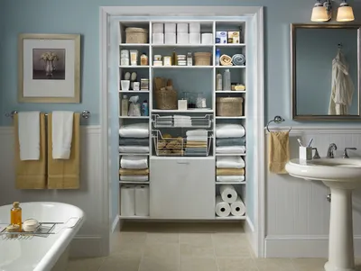 Сделать своими руками встроенный шкаф в ванную комнату: фото, популярные  модели