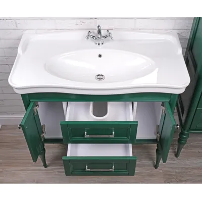 Мебель ValenHouse для ванной «Эстетика 100» зеленую с раковиной и зеркалом  купить в Московской области | интернет-магазин «ValenHouse»