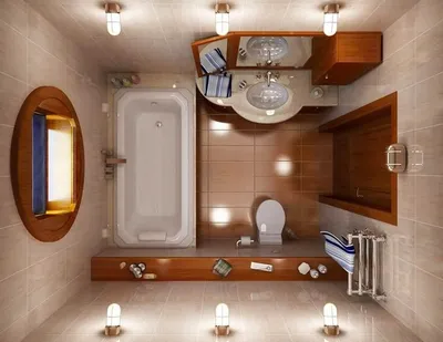 Планировка небольшой ванной комнаты - 72 фото