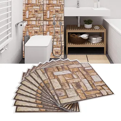 3D плитка наклейка Самоклеящийся водонепроницаемый ПВХ обои домашний декор  стены для кухни ванной комнаты купить недорого — выгодные цены, бесплатная  доставка, реальные отзывы с фото — Joom