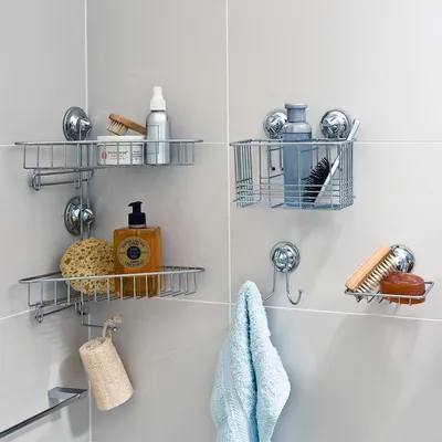Полки для ванной комнаты (100 фото): навесные, деревянные, напольные и  металлические полочки
