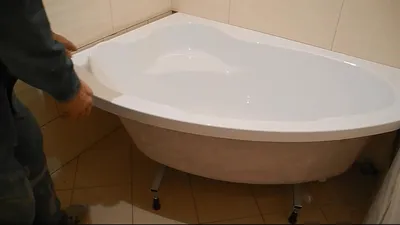 Монтаж угловой, акриловой ванны ч.2 - YouTube