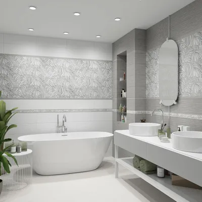 Плитка для ванной светло-серого цвета 30x600(3x60см) с полосами - купить  керамическую плитку для ванной - uralkeramik.ru