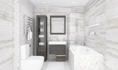 Белая плитка под дерево: интерьер ванной комнаты - блог Laparet