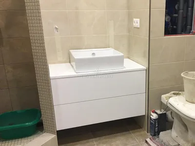 Подвесная тумба «Аймут» для ванной под раковину из влагостойкого МДФ под  эмалью на заказ, Арт.331