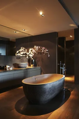 Черная ванная комната: самый смелый дизайн интерьера (64 фото)