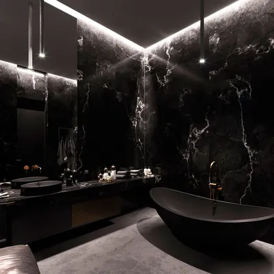 Черная ванна: красивый и роскошный выбор дизайна интерьера