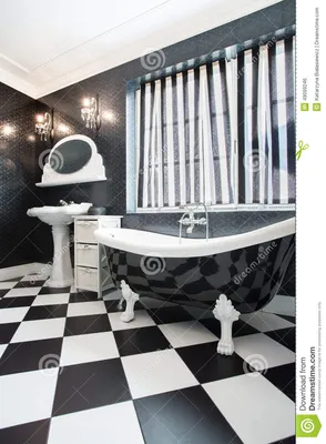 Черная ванна в современной ванной комнате Стоковое Фото - изображение  насчитывающей роскошь, жезлов: 49099246
