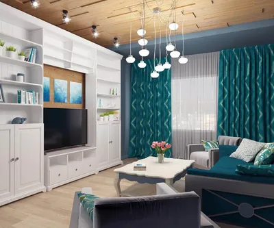 Интерьер гостиная бирюзовый цвет » Дизайн 2021 года - новые идеи и примеры  работ