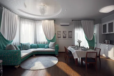 Бирюзовый цвет в интерьере гостиной (46 фото) » НА ДАЧЕ ФОТО