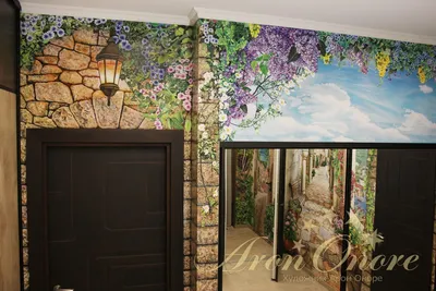 Роспись стены в прихожей «Античный пейзаж» — Портфолио художника Арона  Оноре: сложность, цены, видео процесса рисования