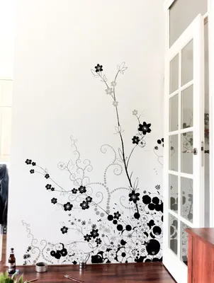 Рисунки на стенах в квартире: варианты современных настенных картин, фото