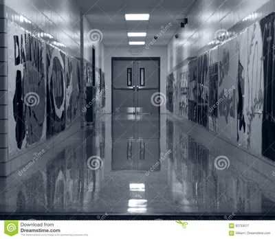 Пустая прихожая школы черно-белая Стоковое Изображение - изображение  насчитывающей образование, дверь: 92733017