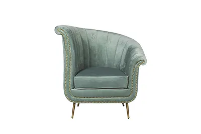 Кресло велюровое мятное (правое) (Garda decor) зеленый велюр 80x94x92 см.  116440 - купить в интернет-магазине The Furnish