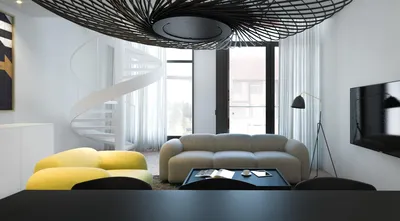 Дизайн гостиной в черно-белых тонах, черно белый интерьер, обои и стенка в  гостиной