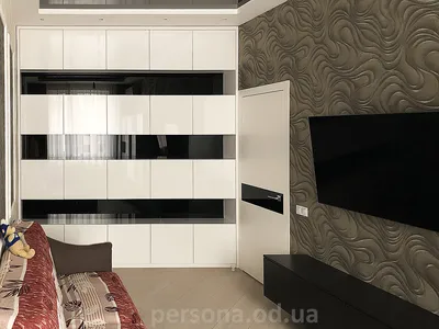 Гостиная в черно-белой графике с подсветками на заказ Одесса