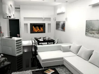 Черно-белый интерьер квартиры и интерьер в стиле кантри
