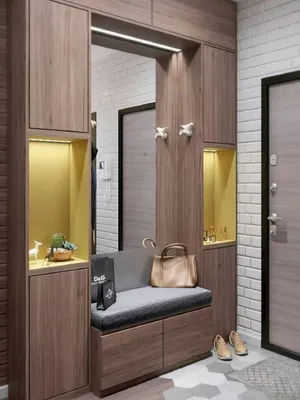 Дизайн маленькой прихожей: фото с реальными примерами обустройства коридора  в современном стиле для квартир и честных домов, 150 идей