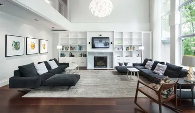 Дизайн интерьера гостинной с двумя диванами - магазин мебели Dommino