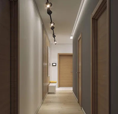 Трековые светильники в коридоре и прихожей