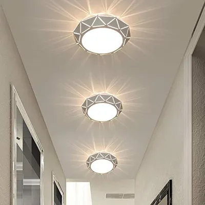 Светильники в коридоре на потолке - 73 фото