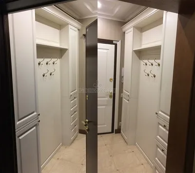 Узкий шкаф в прихожую «Локерби» в классическом стиле глубиной 300мм, Арт.464