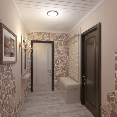 Дизайн прихожей, коридора в частном деревянном доме с окном: интерьер,  варианты отделки стен, проект - 44 фото