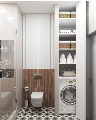 Зона стиралки | Небольшие ванные комнаты, Интерьер ванной комнаты,  Современные прачечные