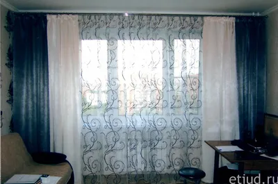 Двойные шторы в гостиную - Салон штор Этюд