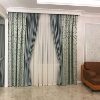 Двойные шторы в гостиную (62 фото)