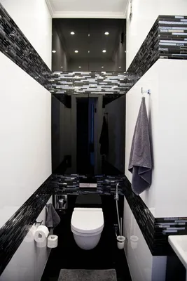 Черно белый туалет дизайн - 58 фото