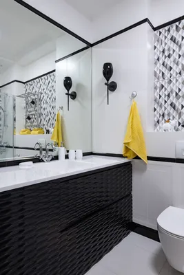 Черно-белая ванная – фото, идеи дизайна, примеры интерьеров и экстерьеров |  Houzz Россия