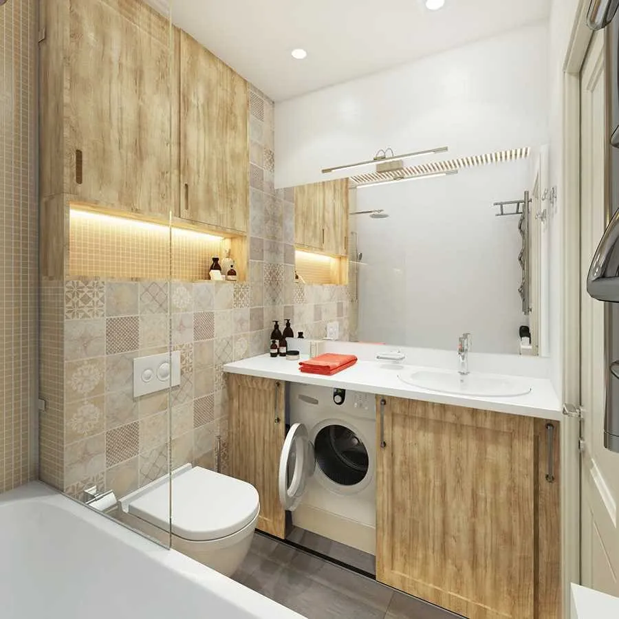 Красивый дизайн ванной комнаты, площадью 4 кв. м | 33 фото