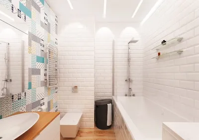 Маленькая ванная комната в скандинавском стиле - 67 фото