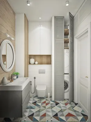 Идеи для маленькой ванной комнаты с туалетом - 70 фото