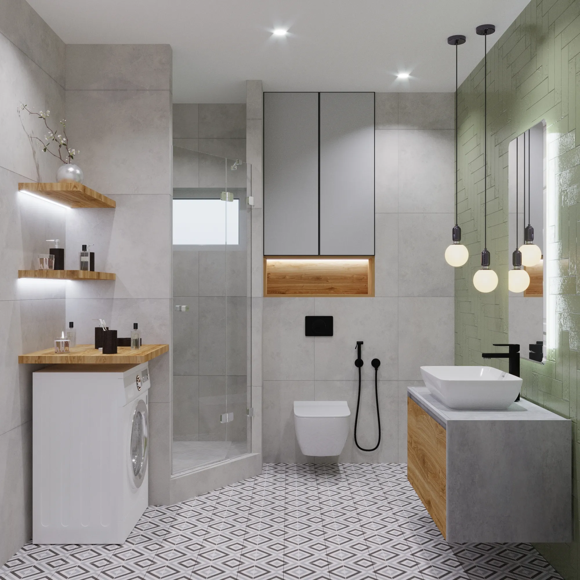 Плитка керамическая для ванной, керамогранит + Дизайн-проект