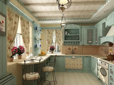 Дизайн кухни-гостиной в стиле Прованс - archidea.com.ua