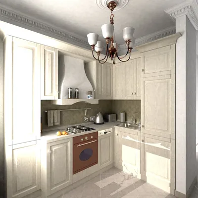 Дизайн угловой кухни-гостиной в стиле прованс (4 фото)